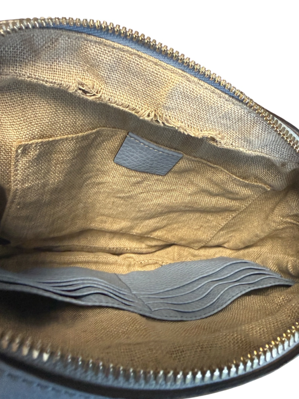 Gucci Bree GG Supreme Blue & Brown Canvas & Leather Crossbody Camera Bag - Picture 8 of 10